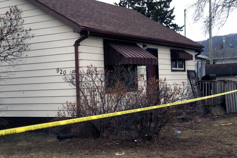 A house on Francis Street was sustained heavy damage in a fire on Wednesday, April 7, 2021. (Leith Dunick, tbnewswatch.com)