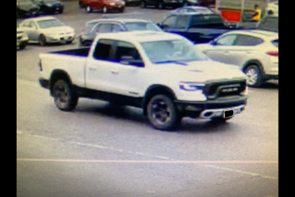 City police are asking the driver and passenger of a pick-up truck recently involved in a motor-vehicle collision to come forward. (Supplied photo)