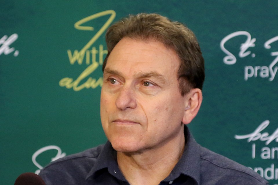 Pino Tassone, director of education at the Thunder Bay Catholic District School Board, on Thursday, April 14, 2021 said parents and teachers are being asked to decided this month if they want to study virtually in the fall 2021 semester. (Leith Dunick, tbnewswatch.com)