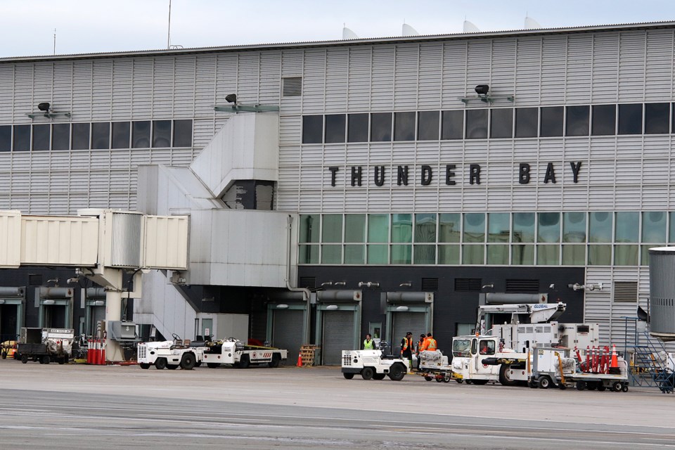 Thunder Bay Police Service officers were called to the Thunder Bay International Airport just after 6:30 p.m. Tuesday. (TBnewswatch file photograph)