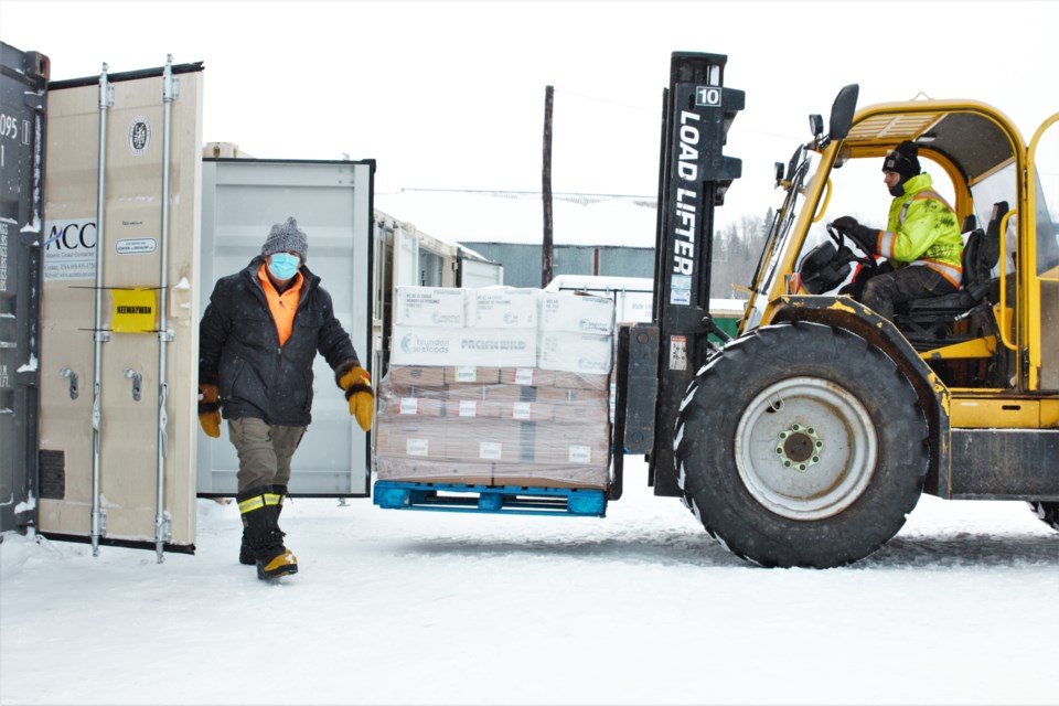 Volker Kromm, executive director of the RFDA, oversaw distribution of surplus food to 13 remote communities Friday. (Photos by Ian Kaufman, tbnewswatch.com)