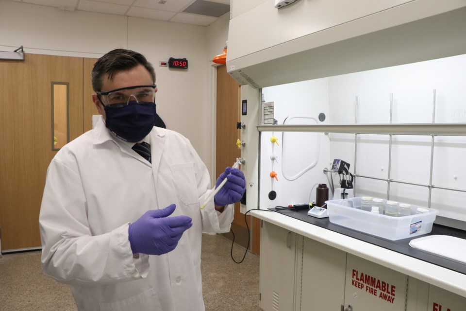 Mike McKay leads the team that's testing Thunder Bay sewage samples at a lab at the University of Windsor (Tory James/U. of Windsor)