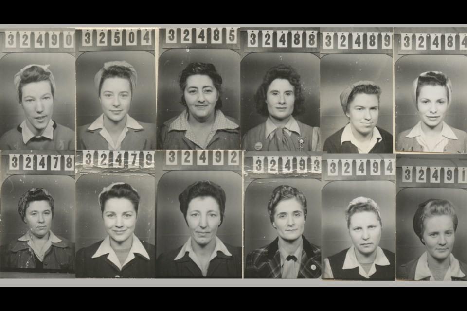 These are some of the women who made up almost half the workforce at  the Canadian Car plant in World War II (Photo courtesy of Ron Harpelle)