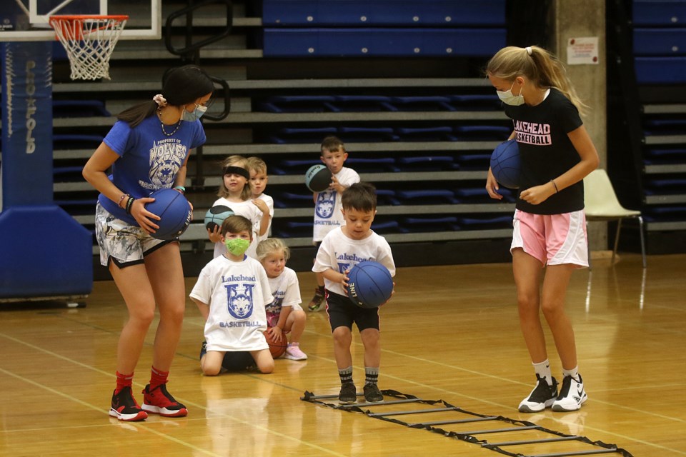Lakehead University hosted basketball camps the week of July 5, 2021, as sports were allowed to return in Ontario this week. (Leith Dunick, tbnewswatch.com)