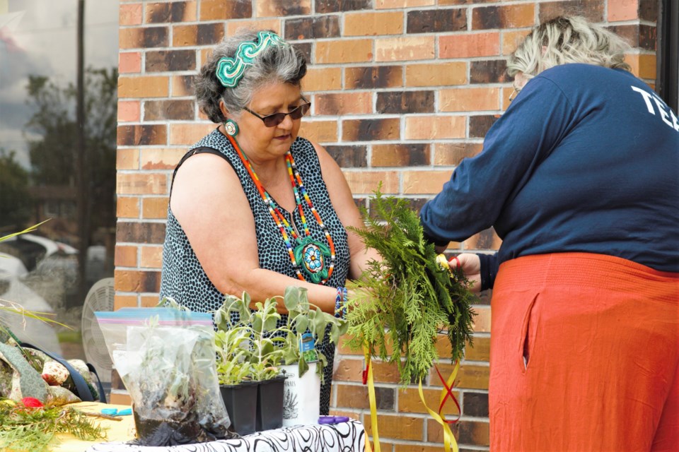 Elder Lorna Turner shared teachings on medicinal plants as part of youth programming for Indigenous Peoples Day in 2021. (Photos by Ian Kaufman, TBNewswatch)