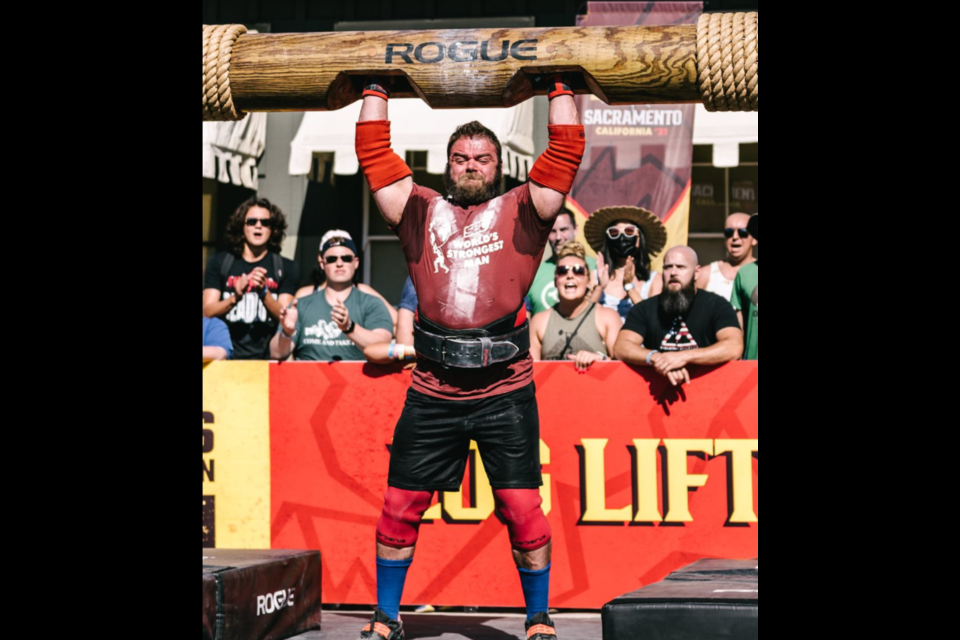 Maxime Boudreault of Thunder Bay finished 3rd overall in the World's Strongest Man competition on June 20, 2021 (Facebook/World's Strongest Man)