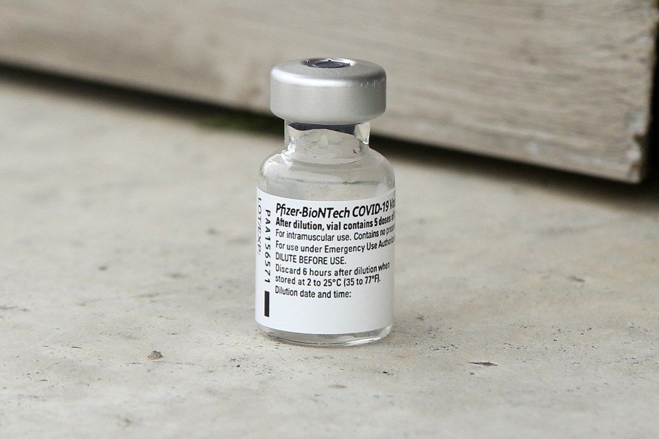 Pfizer vaccine bottle (Leith Dunick / TBNewswatch.com)