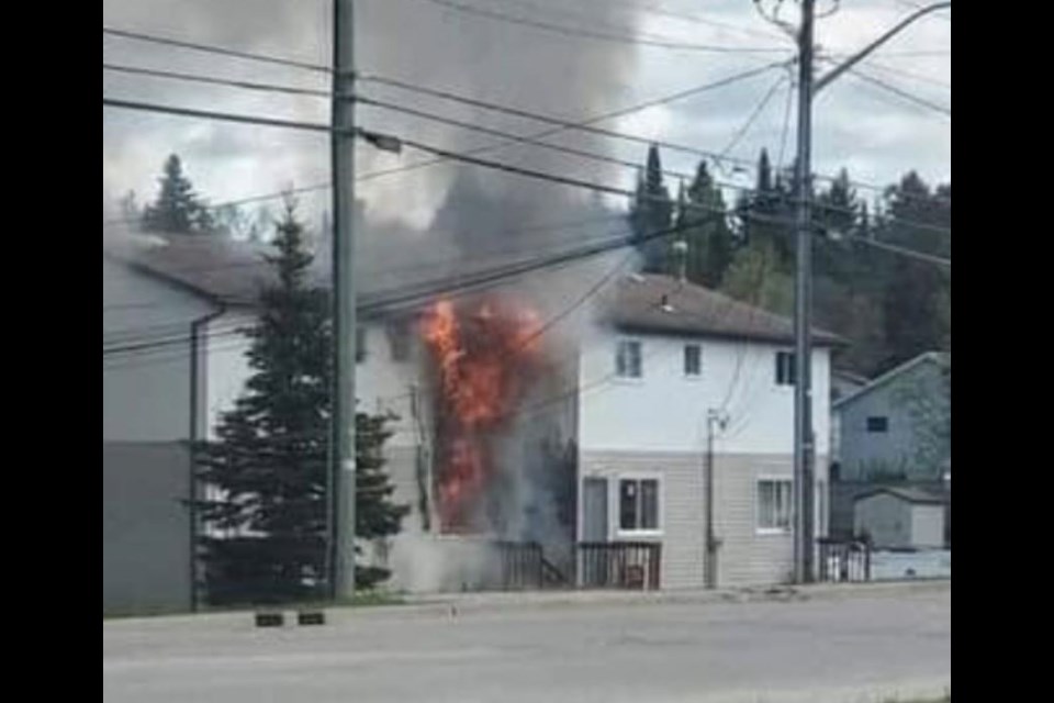 A fatal fire broke out at an apartment complex in Dryden on May 19, 2021. (Submitted photo)