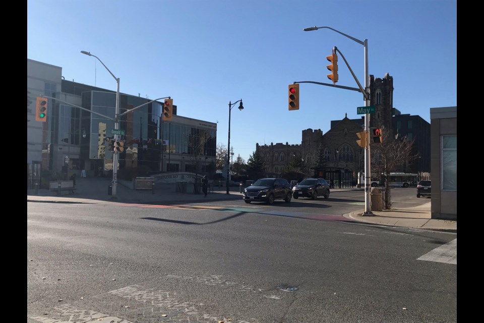 A section of Donald Street directly in front of city hall will convert to a one-way street as of Nov. 16.