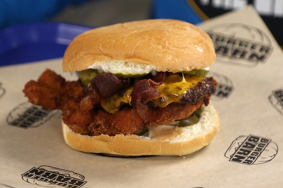 The Prospector Burger Barn's Barnyard Burger is their Novemburger feature for 2021. (Leith Dunick, tbnewswatch.com)