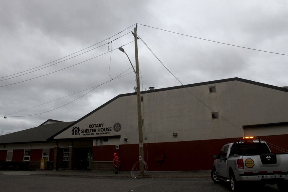 Downed Powerline being repaired on George Street