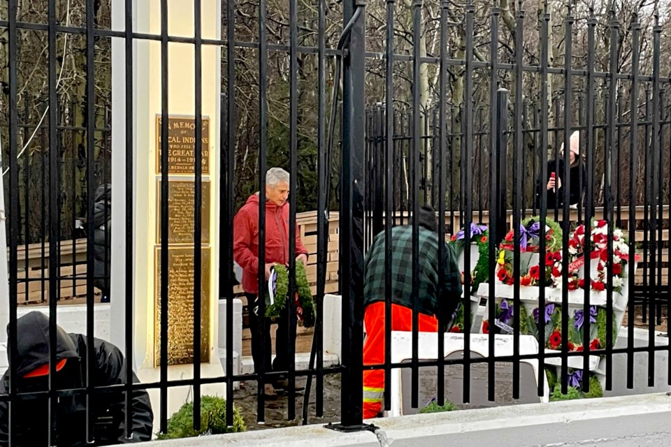 Remembrance Day Ceremony held at Mount McKay in spite of weather