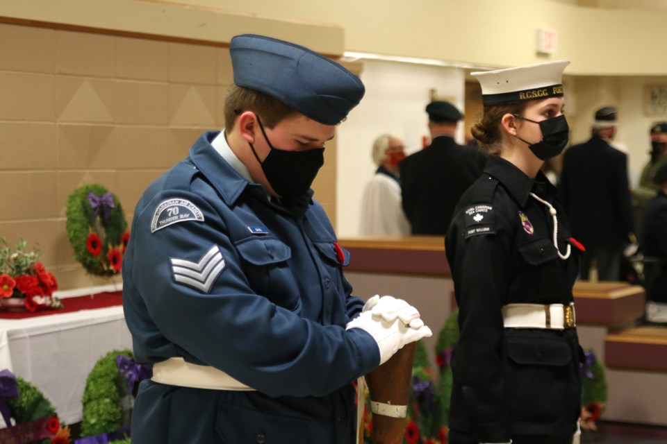 Cadets served as the honour guard during a Remembrance Day ceremony at the Slovak Legion. (Photos by Doug Diaczuk - Tbnewswatch.com). 