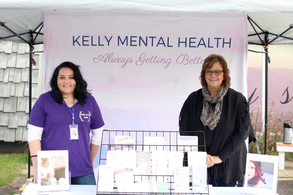 Cassandra Nordal, the public relations and marketing coordinator with Kelly Mental Health, and Carolyn Karle, who is working with the Deck Foundation Recovery Centre in memory of my daughter Dana who passed away from an unintentional drug overdose last month, participated in the Mental Health Matters Day. (Photos by Doug Diaczuk - Tbnewswatch.com). 