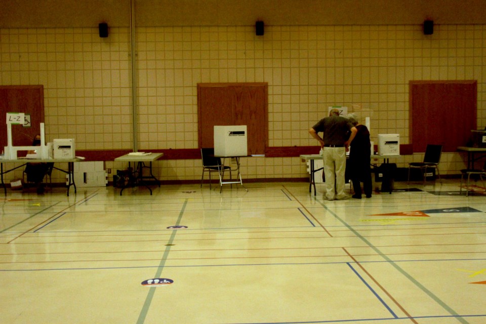 Inside polling station