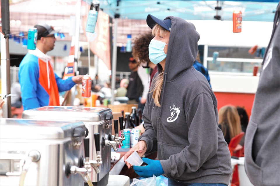 Kerry Berlinquette of Dawson Trail Craft Brewery said BrewHa! offered a welcome return to live events. (Photos by Ian Kaufman, TBNewswatch)