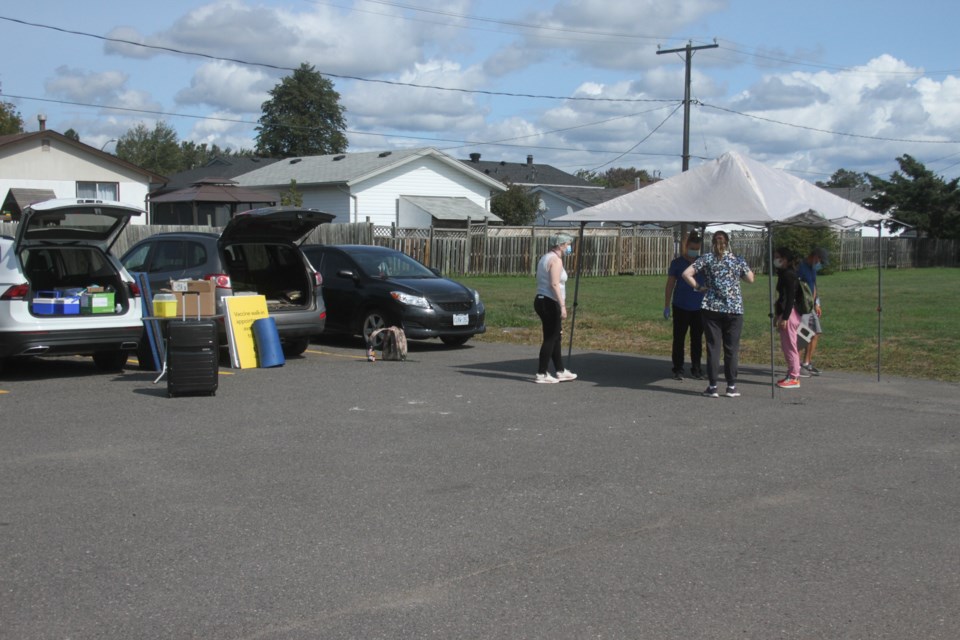 The pop up clinic being set up at Sherbrooke public school