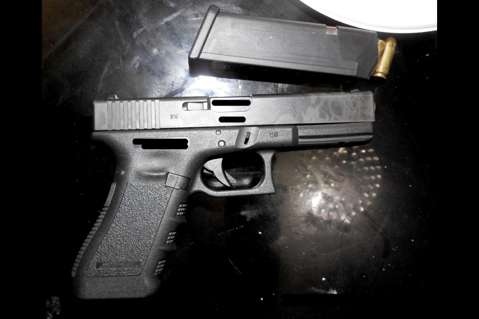 Thunder Bay Police seize a handgun, a high-capacity magazine, firearm ammunition, a quantity of suspected cocaine, a quantity of suspected fentanyl, cash and paraphernalia consistent with drug trafficking on Wednesday, April 6. (Thunder Bay Police Service)