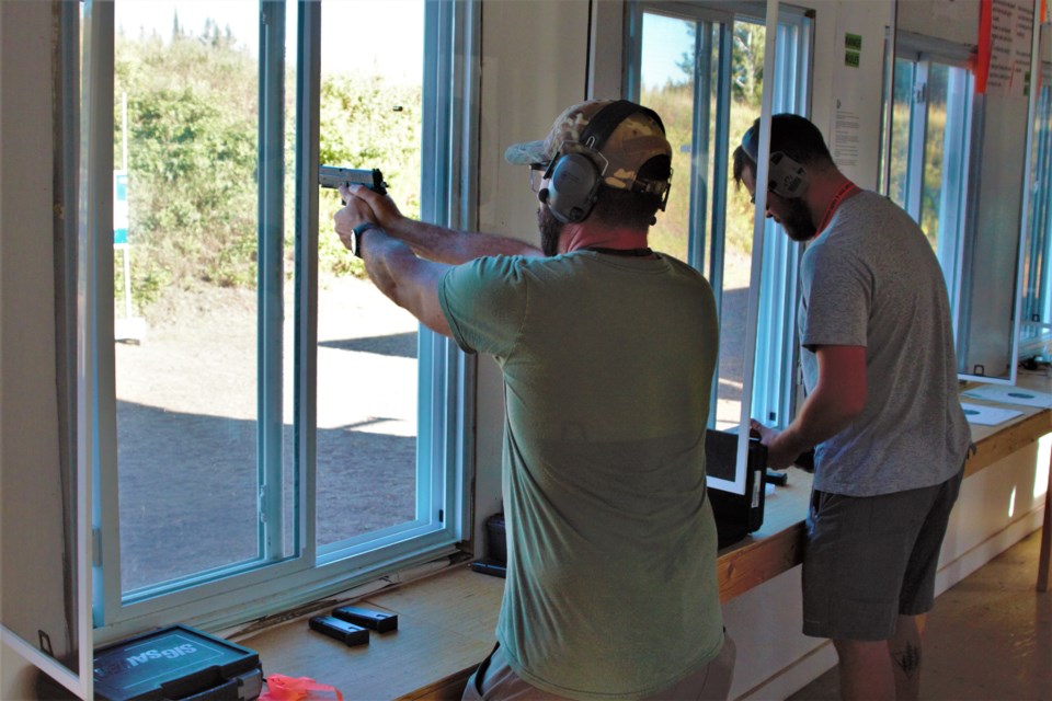 Members practice at the Thunder Bay District Fish & Game Association's shooting range on Pento Road. (Ian Kaufman, TBnewswatch)