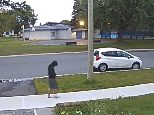 A screen grab from residential security footage shows the last known sighting of Kacey Yellowhead in the Minnesota Street area. (Thunder Bay Police Service)