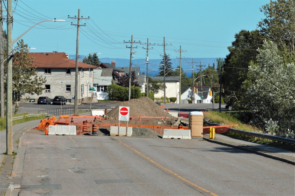 A section of River Street has been closed since May 5, when a collapsed culvert caused a large sinkhole. (Ian Kaufman, TBnewswatch)