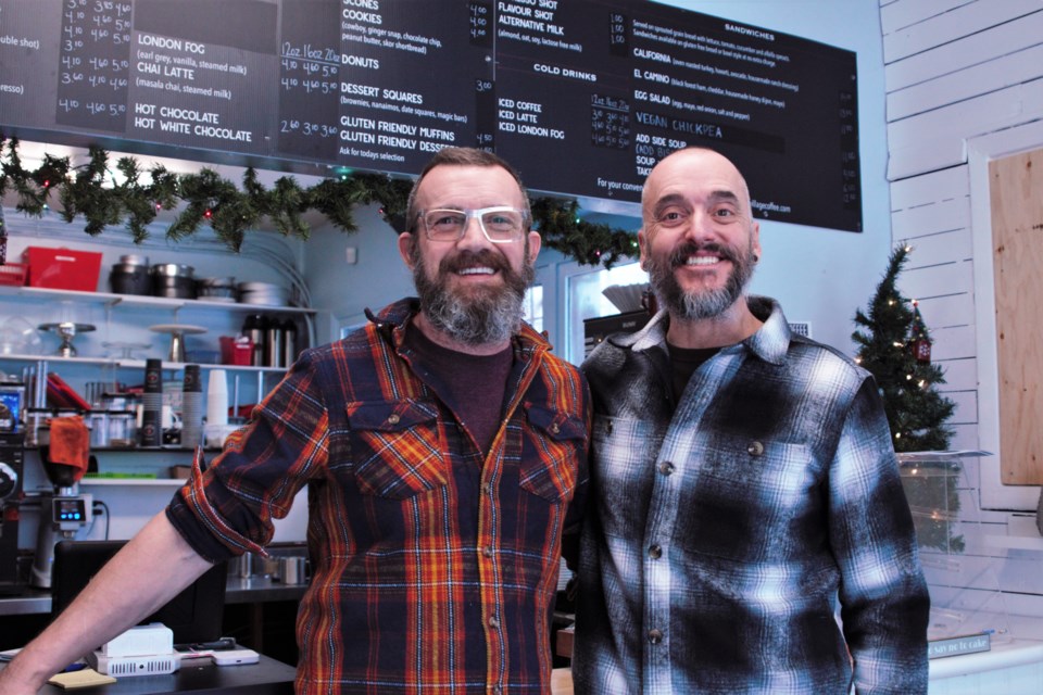 Bay Village Coffee co-owners Alan Forbes (left) and Gary Mack say they've been buoyed by community support after the latest in a string of break-ins and incidents of vandalism. (Ian Kaufman, TBnewswatch)