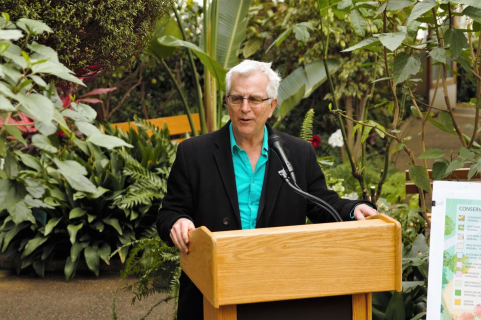 Thunder Bay-Rainy River MP Marcus Powlowski announced $1.7 million in federal funding to support the renewal of the Thunder Bay Centennial Botanical Conservatory on Wednesday. (Photos by Ian Kaufman, TBNewswatch)