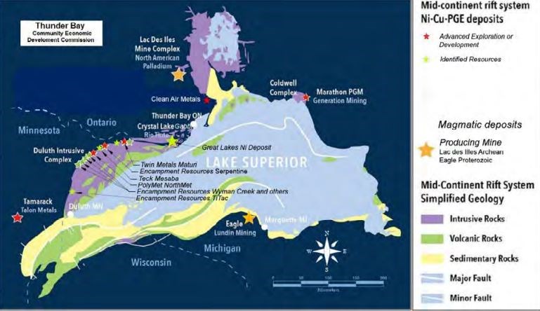 Mineral map L. Superior region