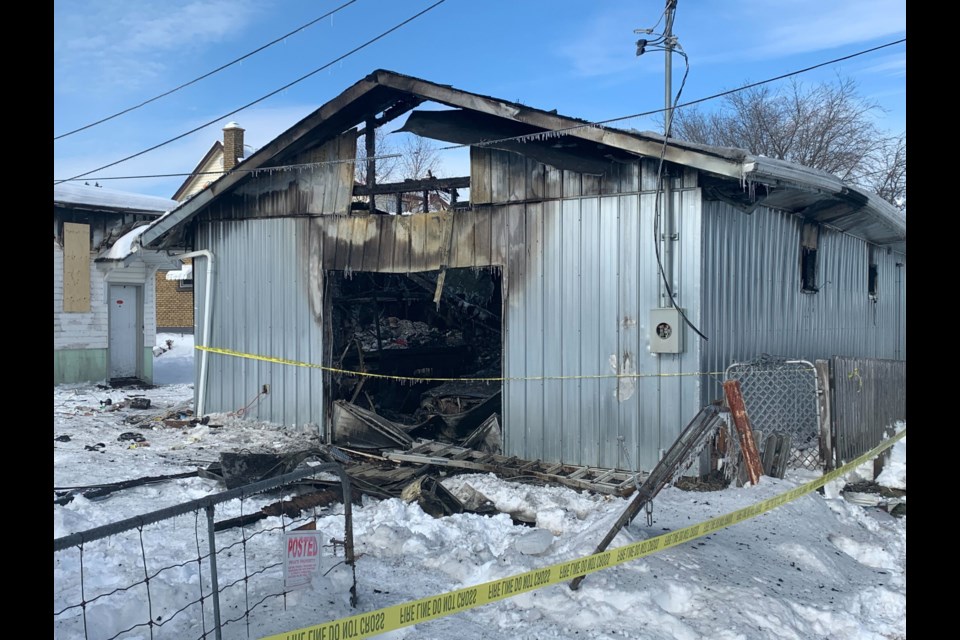 Thunder Bay Fire Rescue respond to an early morning garage fire on Saturday, Feb. 26.