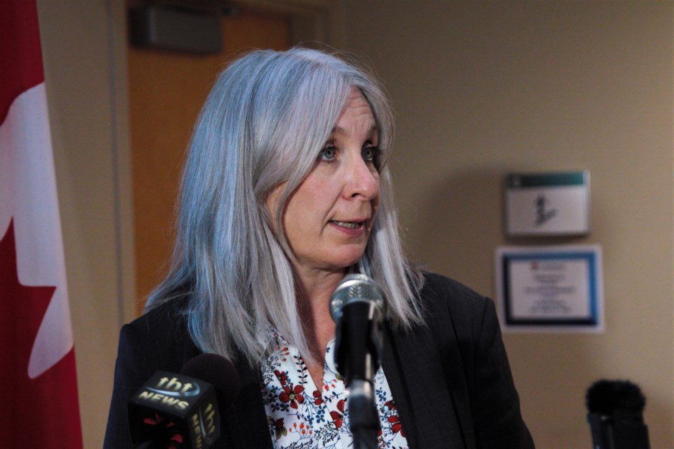 MP Patty Hajdu at a FedNor announcement on July 19, 2022. (Ian Kaufman, TBnewswatch)