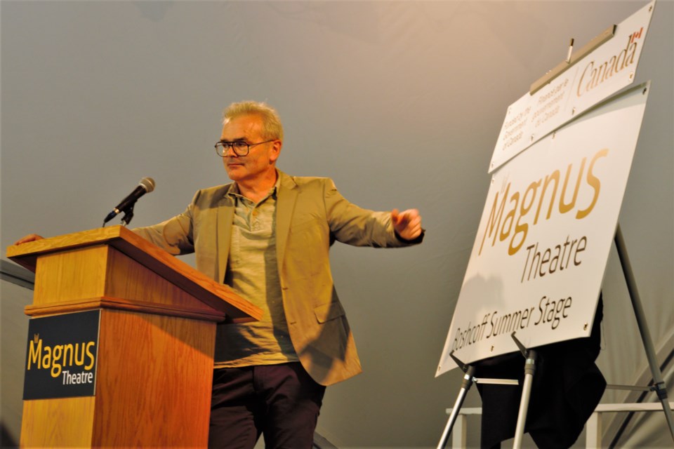 Thom Currie, Magus Theatre's artistic director, unveiled the Boshcoff Summer Stage on Monday. 