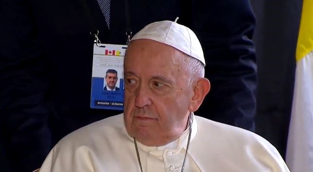 Pope Francis arrived in Edmonton on Sunday
