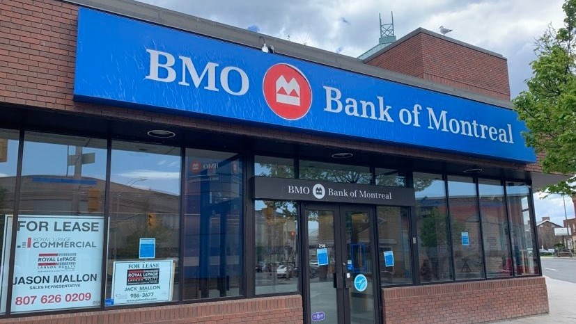 The BMO branch at Red River Rd. and Court St. was closed in early 2021 (Vasilios Bellos/TBT photo)