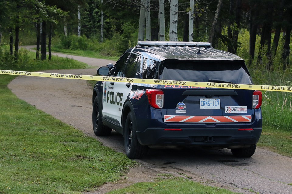 Police at Junot Park Pathway