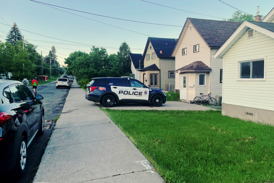 Police were present at a residence on Crown Street Saturday evening