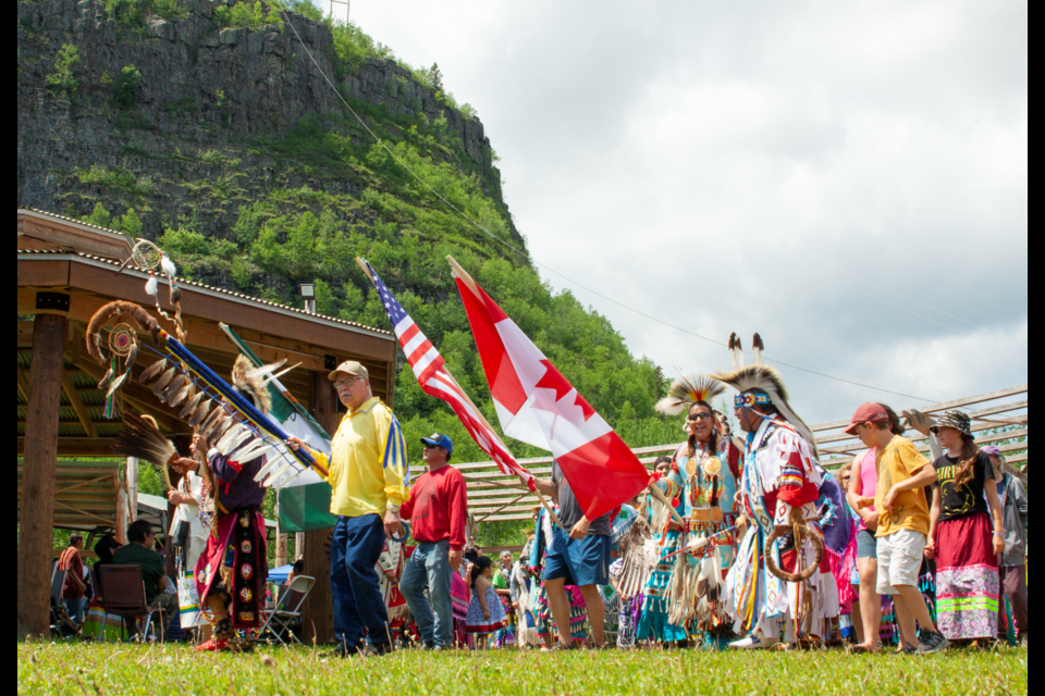 Hundreds of people attended a pow wow on Mount McKay for National Indigenous Peoples Day on Tuesday. (Photos by Ian Kaufman, TBnewswatch)