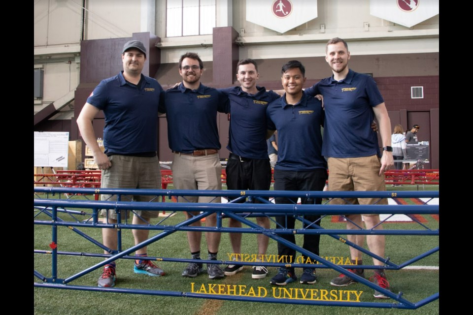 From left, Philip Duke, Felix Lasalle, Matthew Scott, Damien Grayda, and Paul Graham at the national competition (submitted photo)