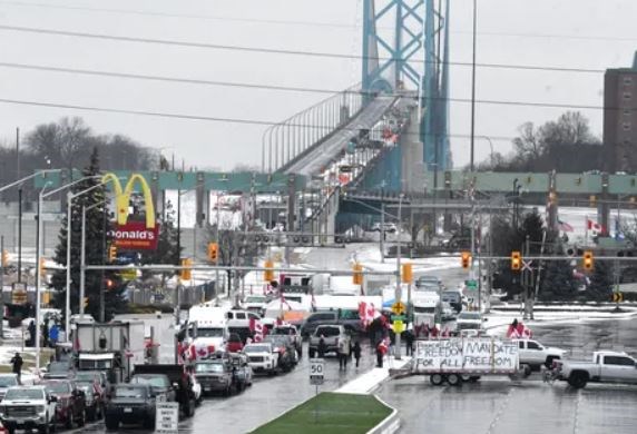 Ambassador Bridge blockade