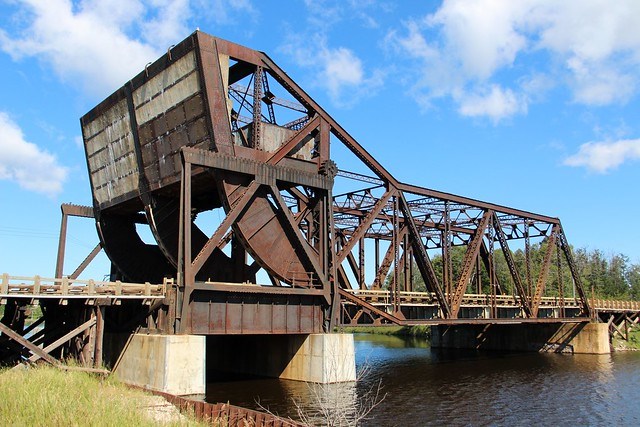 The McKellar River Lift Bridge on Island Drive is listed in the Ontario Heritage Bridge List (Flickr)