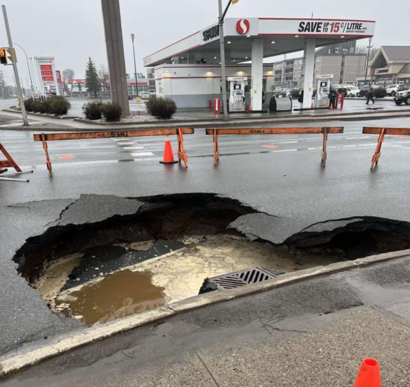 Sinkhole watermain break