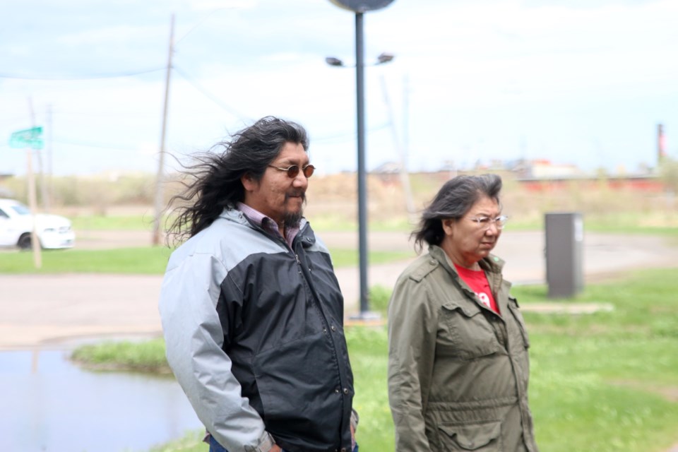 Stacy DeBungee's brother, Brad, visits the site where Stacy's body was found in the McIntyre River in October 2015. (Photos by Doug Diaczuk - Tbnewswatch.com). 