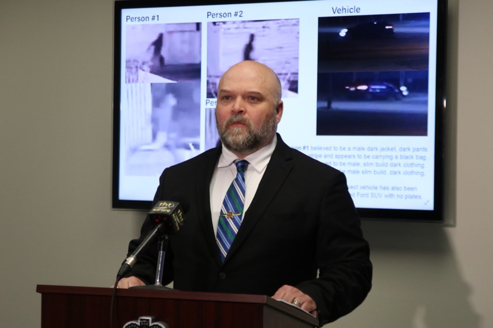 Det. Insp. Jeremy Pearson released surveillance video footage of three persons of interest and a vehicle of interest as part of the investigation into a Hodder Avenue homicide. 