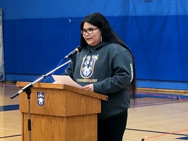 Lakeishia Meekis is an Achievement Program alum who encouraged the students to continue to push themselves. 