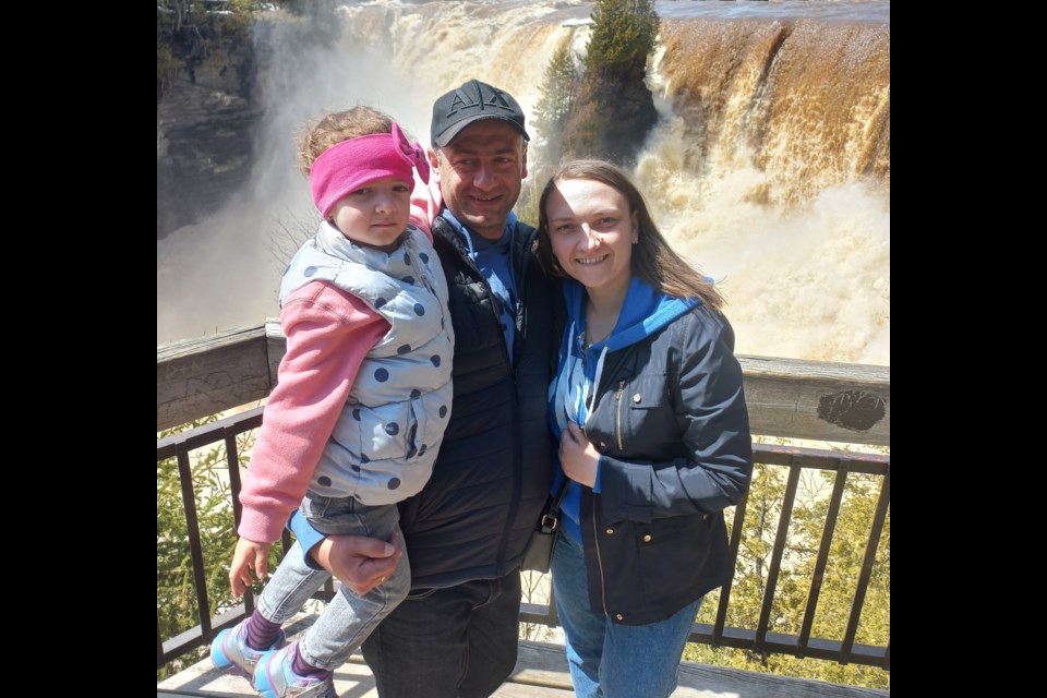 (left to right) Barbara, Zamir and Yuliia Mikava are enjoying the natural beauty of the Thunder Bay area (submitted photo)