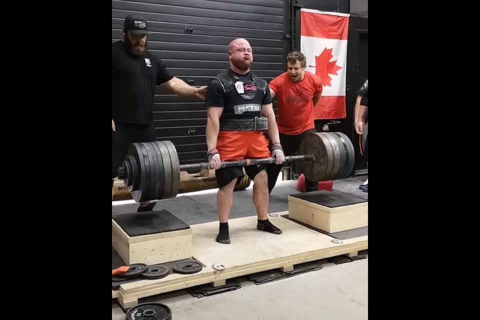 Thunder Bay's Ben Thompson lifted 1270 pounds to set a new open class world record.