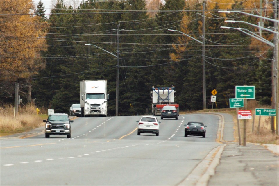A 2018 report estimated around 500 heavy trucks travel Dawson Road daily. (Ian Kaufman, TBnewswatch)