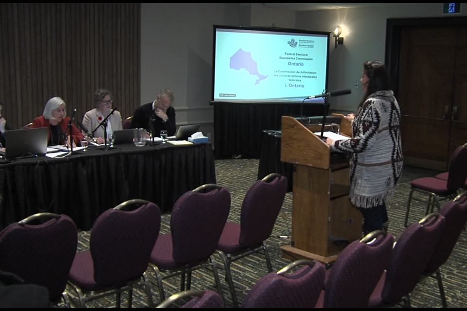 After a hearing in Thunder Bay on Nov. 8, 2022, the chair of the Federal Electoral Boundaries Commission said the commission will review feedback it has received across Ontario and make some changes to its current proposal (Leigh Nunan, TBT News)