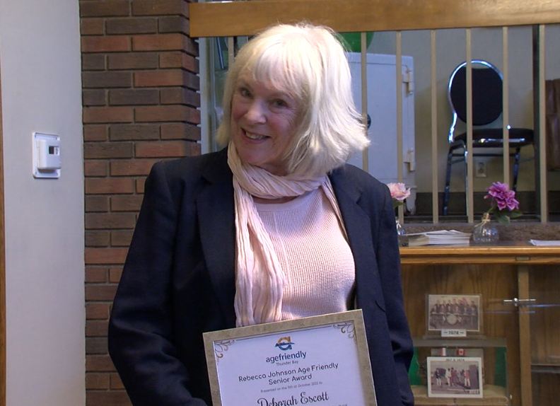 Deborah Scott wins Rebecca Johnson Award medium shot (2)
