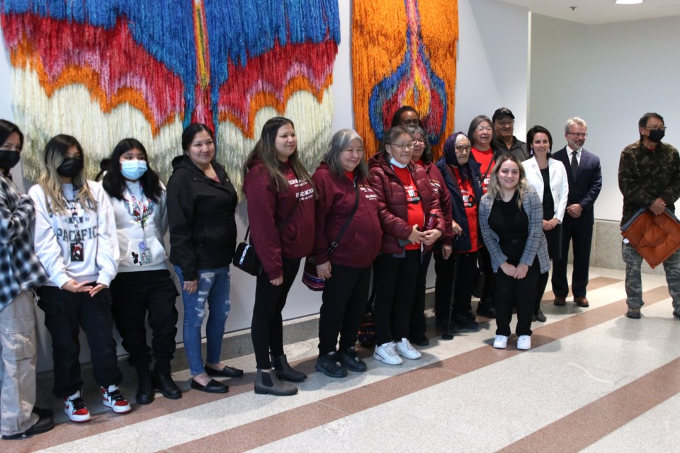 Family, friends, and counsel gathered following the verdict and recommendations from the jury in the coroner's inquest examining the deaths of Don Mamakwa and Roland McKay. 