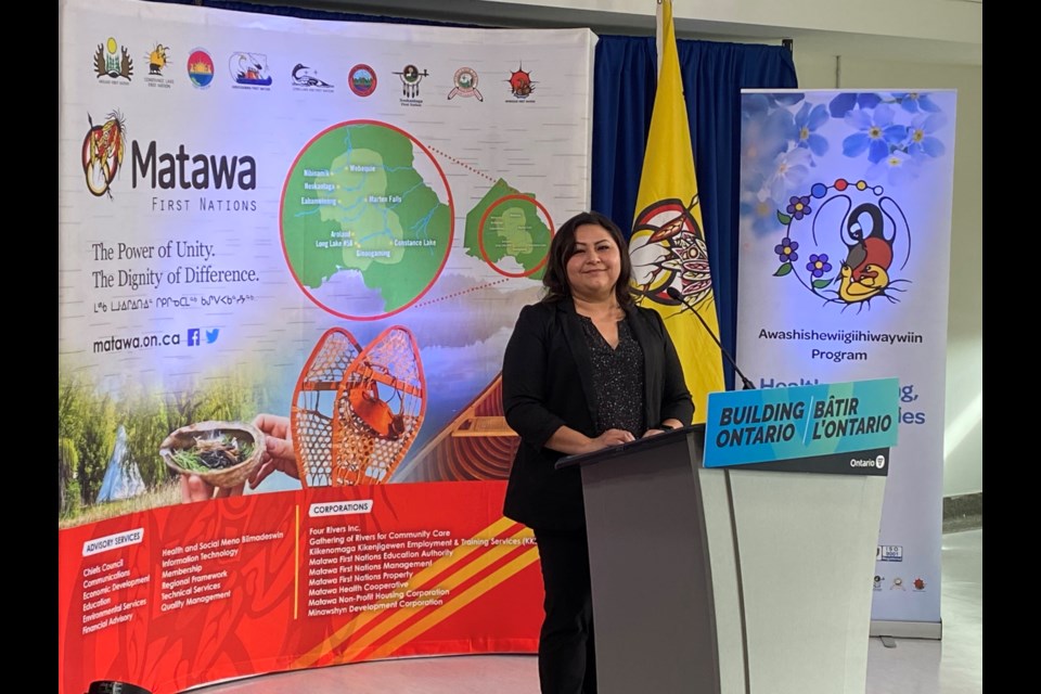 Rosemary Moonias, president of Matawa’s board of directors, said the new units will help connect families in crisis with a variety of supports. (Sheri Leviski-Kotyk, CKPR)